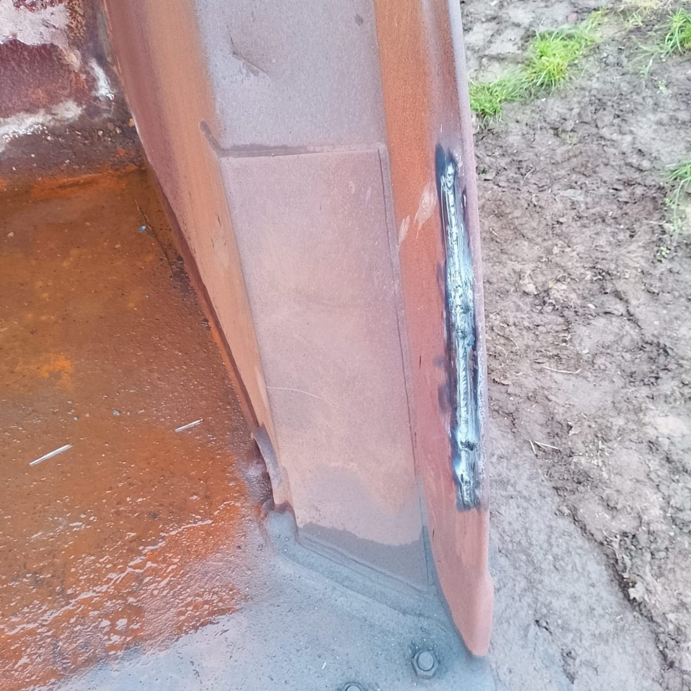A stainless steel solar arch on the stern of a moody 31 yacht with the push pit modified so its all 1 piece
